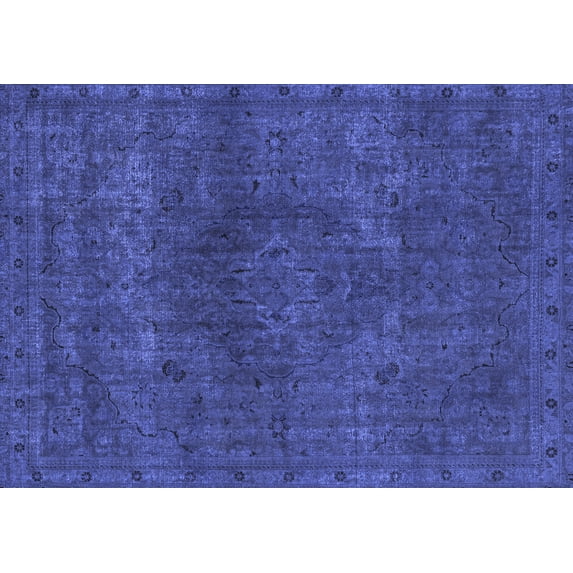 Ahgly Company Indoor Rectangle Abstract Blue Modern Area Rugs, 5' x 8'
