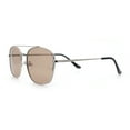 thumbnail image 6 of Mens Classic Double Bridge Rectangular Metal Rim Mobster Sunglasses Silver - Beige, 6 of 7