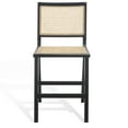 thumbnail image 2 of SAFAVIEH Couture Hattie Square Mid Back Counter Stool, Black/Natural, 2 of 12