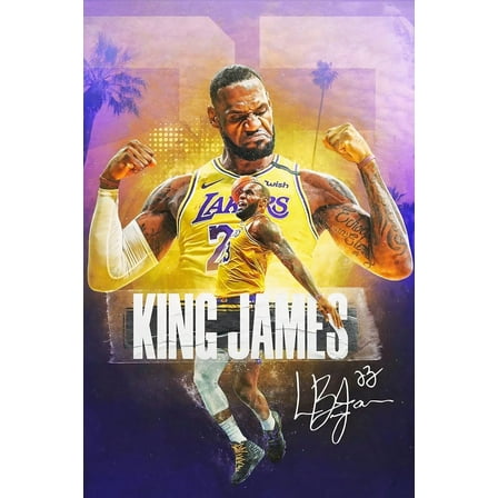 LeBron James Basketball Star Art Sports Posters Home Decor Kids Room Wall Art Prints Friends Colleagues Unframed 12x18inch(30x45cm)