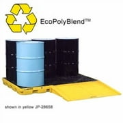 justrite 28650 yellow ramp for 2 drum and larger ecopolyblend accumulation centers, 48" width, 6.25" height, 33" depth, 1000 lbs load capacity