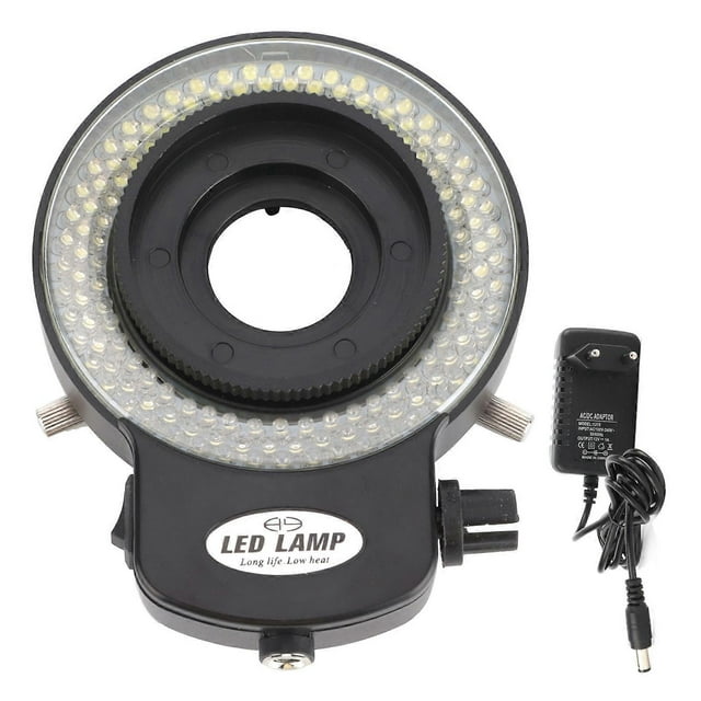 Lampe annulaire industrielle réglable à 144 LED pour microscope avec coque noire