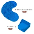thumbnail image 3 of Drink Coasters, 8pack Silicone Coasters for Drinks with 1 Holder, Round Anti-Slip Heat Resistant Coasters (Blue), 3 of 5