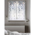 thumbnail image 5 of Christmas Tier Curtains 45 Inch Length,Sheer Curtains for Bedroom Living Room Window Blue Poinsettia Eucalyptus Snowflake Winter Small Half Window Kitchen Curtains & Drapes 27.5"x45" 2 Panels, 5 of 6