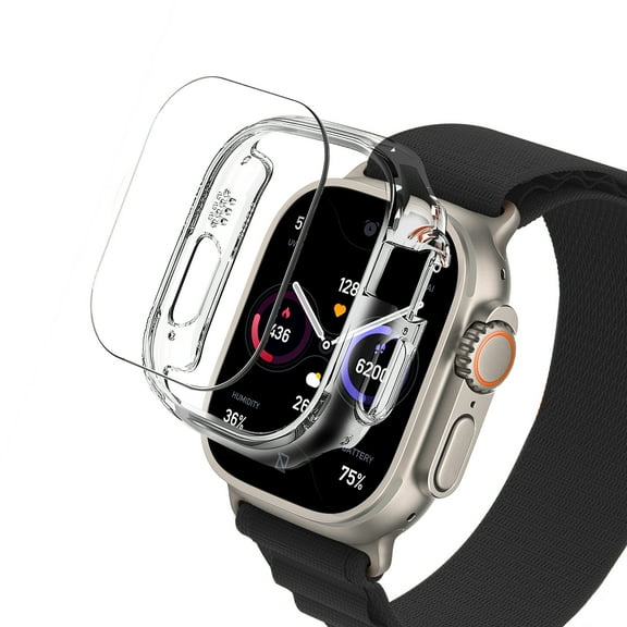 Goaxuzt Apple Watch Case Compatible for iWatch Ultra 49mm Full Protective Hard PC Watch Protector, Clear