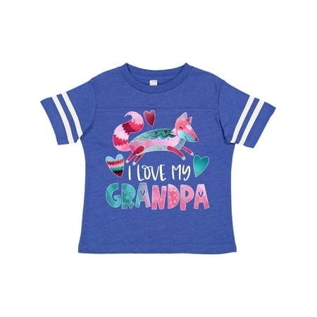 

Inktastic I Love My Grandpa Pink and Blue Fox with Hearts Gift Toddler Boy or Toddler Girl T-Shirt