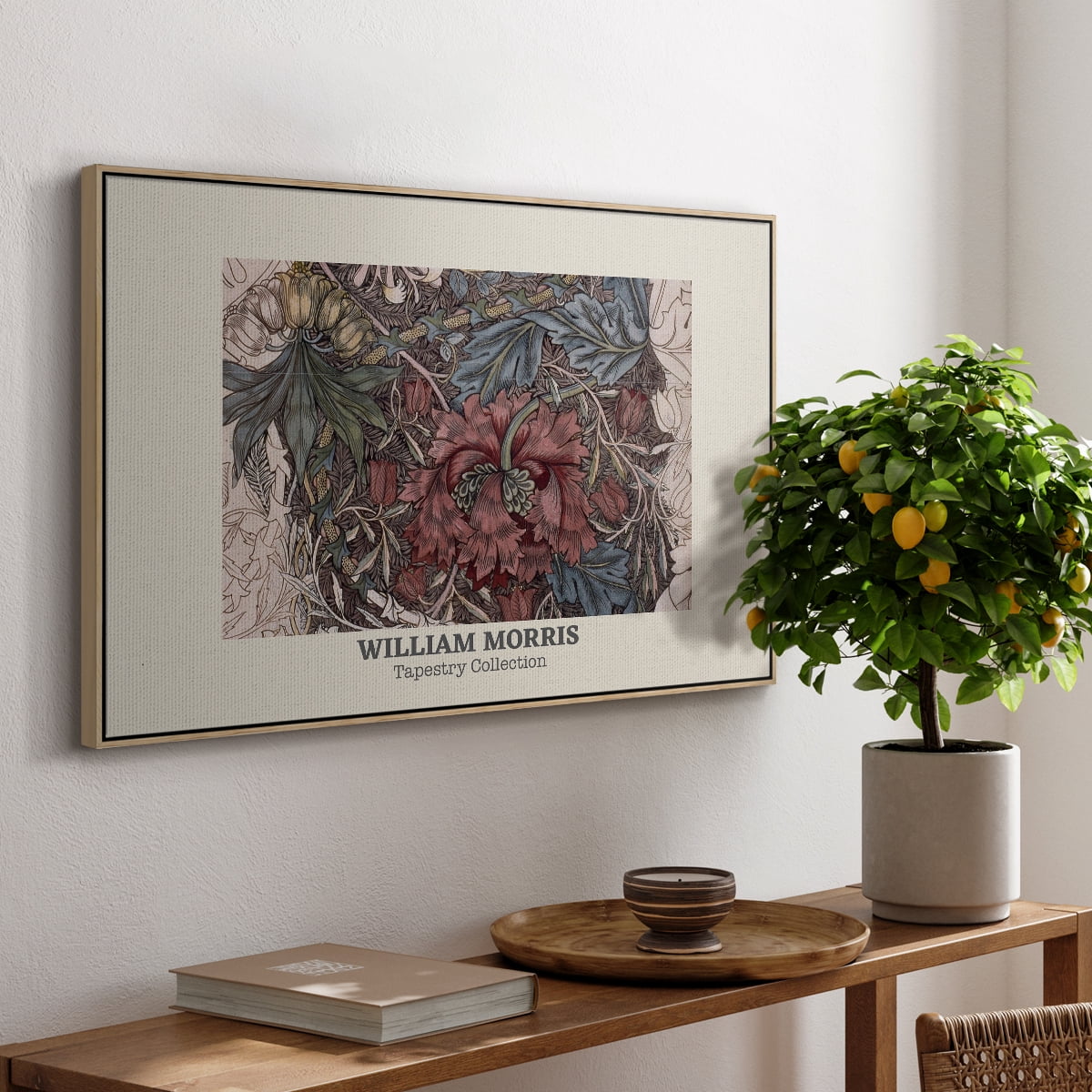 Vintage Abstract Print-XL Framed in Natural Wood Wood Gallery Wrapped Canvas 17 in. x 25 in.