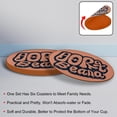 thumbnail image 4 of Halloween 6PCS Round Microfiber Leather Coasters, 11x11 cm/4.3x4.3 in, Drink Coasters for Dining Table, Waterproof and Cup Coasters, Set of 6 - Black, 4 of 6