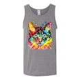 thumbnail image 2 of Wild Bobby Dean Russo Colorful Blue Eyes Cat Cat Lover Men Graphic Tank Top, Heather Grey, Medium, 2 of 5
