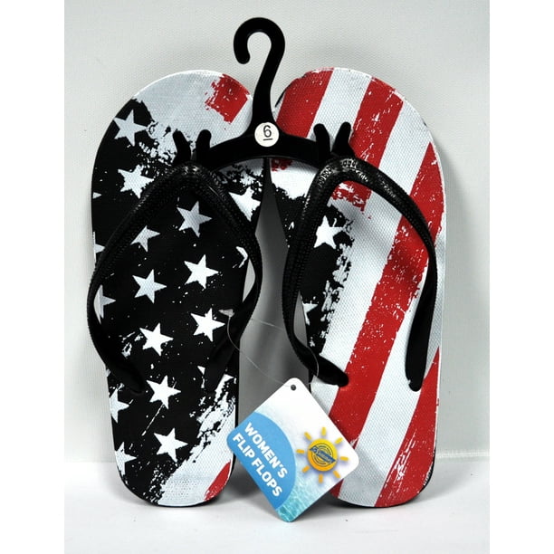 Womens American Flag Flip Flops Size 6