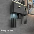 thumbnail image 2 of iHave Toothbrush Holder Black Bathroom Accessories, Upgrade Wall Mounted Toothbrush Holders with Automatic Toothpaste Dispenser 2 Cups, Large Capacity Tray, Cosmetic Drawer Bathroom Decor, 2 of 8