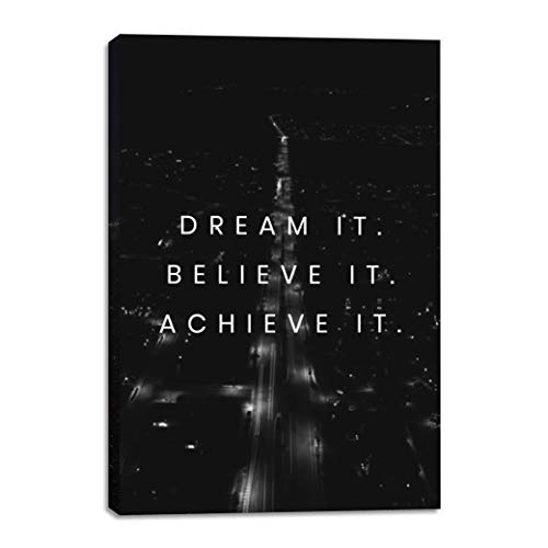 Dream It 12x18in Motivational Inspirational Wall Art Canvas