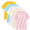 White, Apricot, Pink, Yellow, Sky Blue, variant on CALLINOX Girls T Shirts Toddler Kids 3 Pack Cotton Crew Neck Short Sleeve clothes, Sizes 2T-12