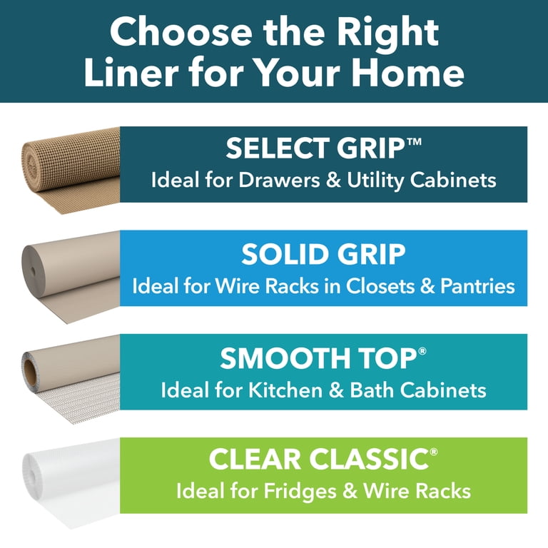 EasyLiner Select Grip Shelf Liner, White, 20 in. x 18 ft. Roll