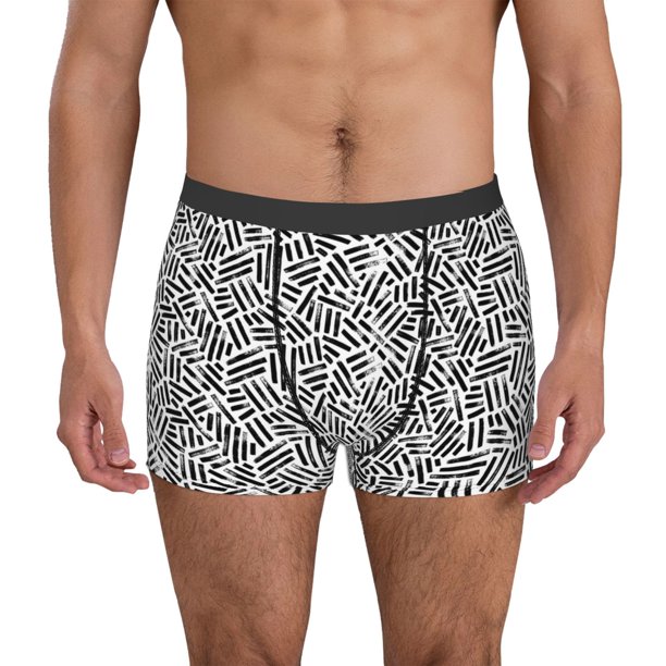 Fotbe Weave Geometric Calzoncillos Tipo Boxer con Bolsa de Soporte Total para Hombre, X-Temp Fresco, Transpirable y de Secado Rápido-Small