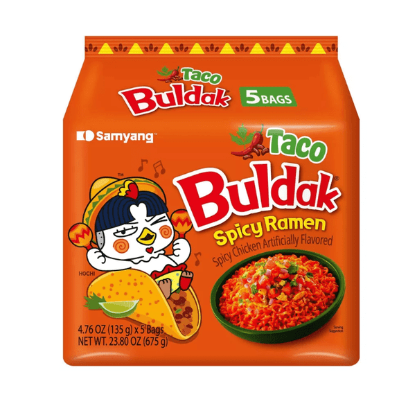 Samyang Buldak Taco Spicy Ramen Noodles - 23.8oz/5ct