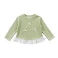 thumbnail image 4 of ATOGUTA Girls Long Sleeve Shirts Casual Long Sleeve T Shirts Kids Crewneck Tops Fashion Tees Size 0-12, Green, 4 of 6