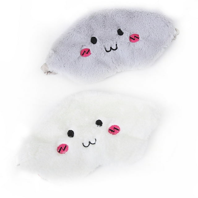 Coofit Masque de Sommeil en Peluche Respirant 2 Pcs Mode Léger Couvre-Yeux Masque de Compression pour les Yeux