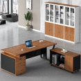 thumbnail image 3 of Wooden Organizer Study Table Computer Makeup Reception Vanity Office Desk Meeting Scrivanie Per Computer Modern Furniture My Lux Decor Round, 3 of 14