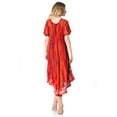 thumbnail image 2 of Sakkas Devora Women's Maxi NightGown Caftan Kaftan Dress Tie Dye Batik & Corset - Red-burg - One Size Regular, 2 of 5