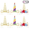 thumbnail image 1 of KAKOWELY 12 piezas de sombreros de fiesta de cuerno de unicornio con purpurina para niños, suministros para cumpleaños, baby shower, fiesta temática de unicornio, 1 of 4
