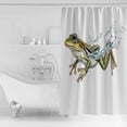 thumbnail image 4 of 72x78 Inch Shower Curtain Vintage Frog Bathroom Decor Waterproof Fabric Bathtub Bath Curtains Decorative Water Surface Motif Animals Artwork Extra Long Shower Curtain Set with Hooks, 4 of 6