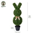 thumbnail image 5 of DR.Planzen 2 Pack 36'' Artificial Boxwood Easter Bunny Topiary, Green Spring Outdoor Indoor Decor, 5 of 11