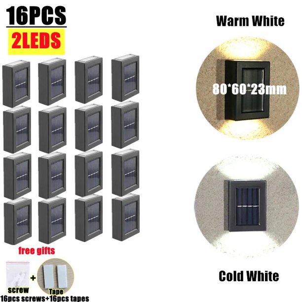 Lámpara Solar de pared para exteriores, luces Led cálidas, resistente al agua IP65, iluminación luminosa de arriba y abajo para jardín, balcón y patio, decoración exterior