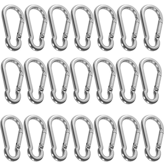 60 Pack Spring Snap Hooks,x 2-3/8 inch Keychain Carabiner Clips, 290lbs Load Capacity Galvanized Steel Quick Links Hammocks Hooks for Camping Hiking Swing Pet Leash