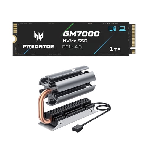 Acer Predator GM7000 1TB NVMe Gen4 Gaming SSD w/ Titanium Micro Nitro Flex M.2 SSD M.2 2280 SSD Rocket Heatsink