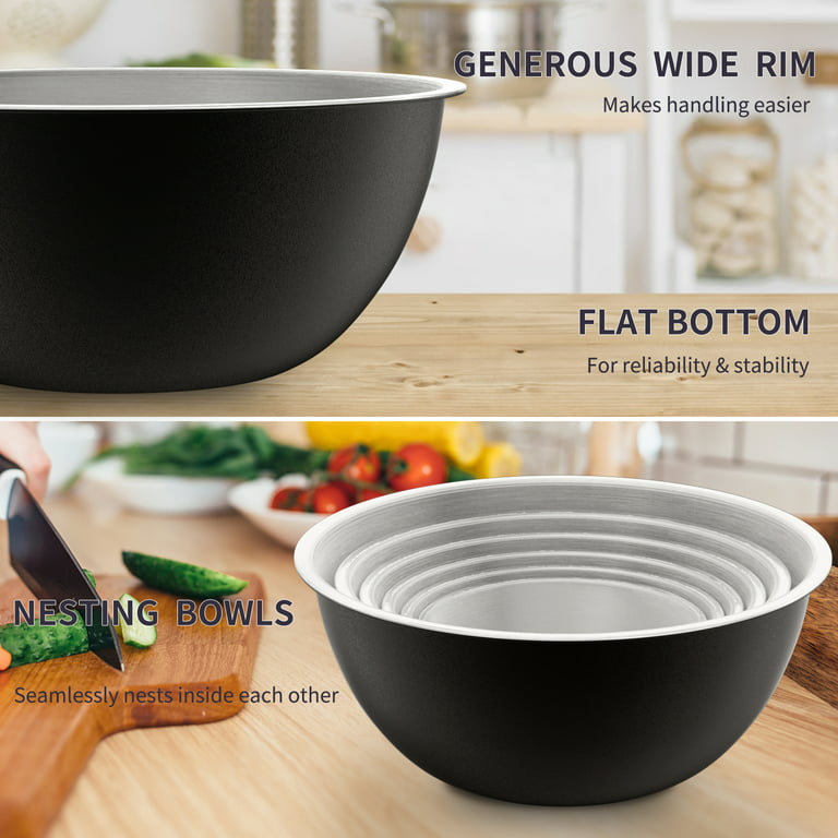 BINO | Mixing Bowl Set with Lids | Versatile Plastic Bowls for Kitchen  Mixing, Serving, and Storage - 4-Piece Mixing Bowl Set in Various Sizes 
