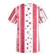 thumbnail image 5 of Valentines Day Scrub Tops Women, Heart Blouses for Women, Short Sleeve V Neck Shirts Women's Valentine's Day Printed Blouse with Pockets Nurse Tops Short Sleeved V-Neck Tops Shirt, 5 of 5