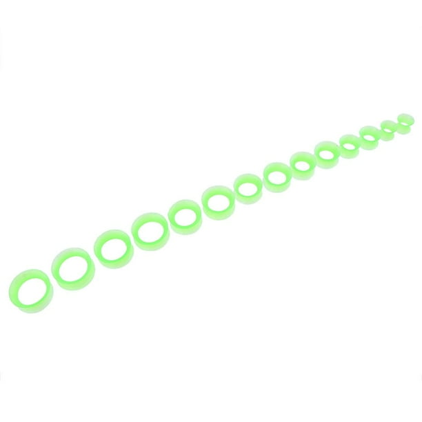 7 pares de tapones para los oídos de acrílico y silicona para los oídos. Verde