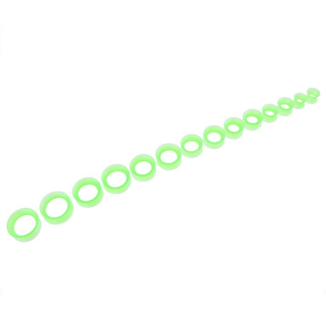 7 pares de tapones para los oídos, aros de acrílico, es para los oídos de silicona, Piercing a la moda Verde Yuyangstore Oíjes de silicona enchufes medidores