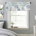 thumbnail image 3 of Curtain Valance for Windows, Summer Ocean Shell Starfish Kitchen Valances Rod Pocket Short Curtains, Coastal Watercolor Coral Window Valance for Bedroom Bathroom Living room 56x16in, 3 of 9