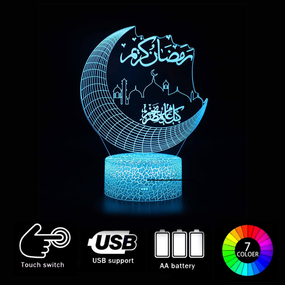Details about   3D Night Light Table Lamp Neon Light Home Decorative Gift  Led Night Lunar Lamp 