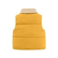 thumbnail image 3 of dgysar Girls Stand Collar Vest, Short Sleeveless Quilted Puffer Jacket, Stylish Layering Piece for School & Fall. 120Yellow, 3 of 4