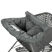 Summer 2-in-1 Full Coverage Cushy Shopping Cart Cover (Heather Gray) and High Chair Cover with Removable Seat Positioner, Strap, Phone Holder, and Toy Loops, Heather Gray and Black