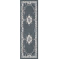 thumbnail image 3 of Hampton Traditional 2' x 10' Gray and Cream Polypropylene Indoor Area Rug, 3 of 8