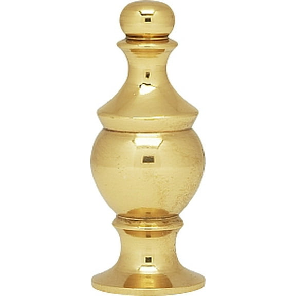 Satco Finial 1-1/2in Height 1/4-27 Polished Brass