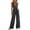 Dark Gray, variant on Womens V Neck Sleeveless Wrap Jumpsuit Self Tie Waisted Wide Leg Romper with Pockets for Summer Casual Vacation