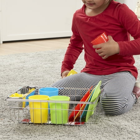 Melissa & Doug Let's Play House! Wash & Dry Dish Set