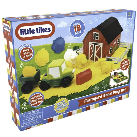 Little Tikes: Farmyard Sand Play Set - 18pc - Sand & Scene Toy, Tractor & Trailer Vehicle, 5oz Of Sand, Box Transforms To Play Scene, Kids Ages 3 