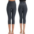thumbnail image 6 of NELEUS Womens High Waist Yoga Capris Tummy Control Workout Stretch Capri Leggings with Pockets,Black+Gray+Blue,US Size XL, 6 of 8