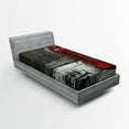 thumbnail image 1 of Ambesonne London Fitted Sheet, Famous City Landmark, Twin Size, Red Grey, 1 of 2