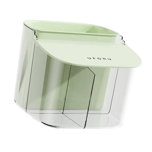 Caja Dispensadora de Almohadillas de Maquillaje Yinane Organizador de Almacenamiento de Baño Verde