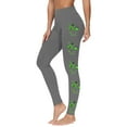 thumbnail image 3 of lcziwo Ladies Leggings 2025 St Patricks Day Shamrock Printed Tights Womens Casual High Waisted Butt Lifting Yoga Pants Gray L, 3 of 6