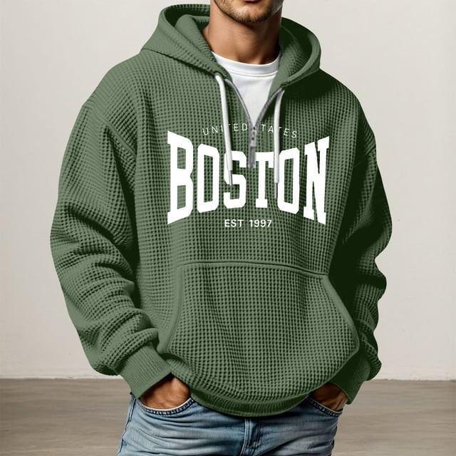 MHFRRA Sudadera con Capucha, Suave, Cómoda, Estilo Jersey para Uso Informal Al Aire Libre, Ligera, Deportiva, con Cremallera Verde