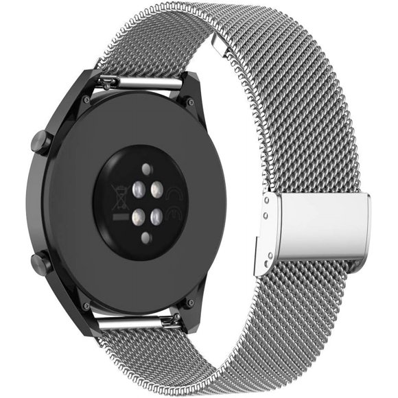 KOMI Bracelet de Montre en Maille d'Acier Inoxydable Boucle d'Absorption Magnétique à Dégagement Rapide Bracelet de Remplacement 18mm 20mm 22mm pour Hommes Femmes Argent
