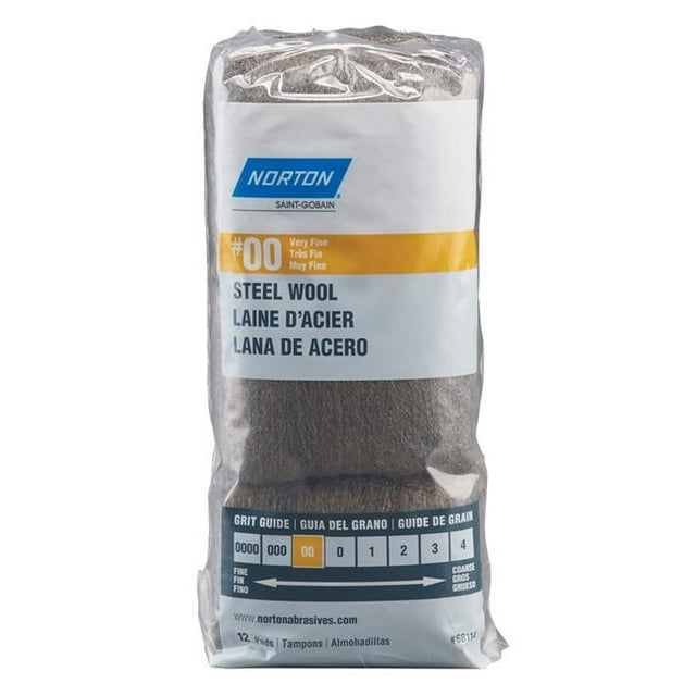 Norton 1003806 Tampon en Laine d'Acier Très Fin de Qualité 00 - Lot de 12